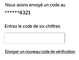 Capture d'écran Code de vérification